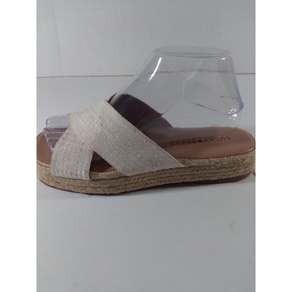 Lucky Brand Espadrille Sandals Tan Fabric Sz 7 M - Picture 6 of 12